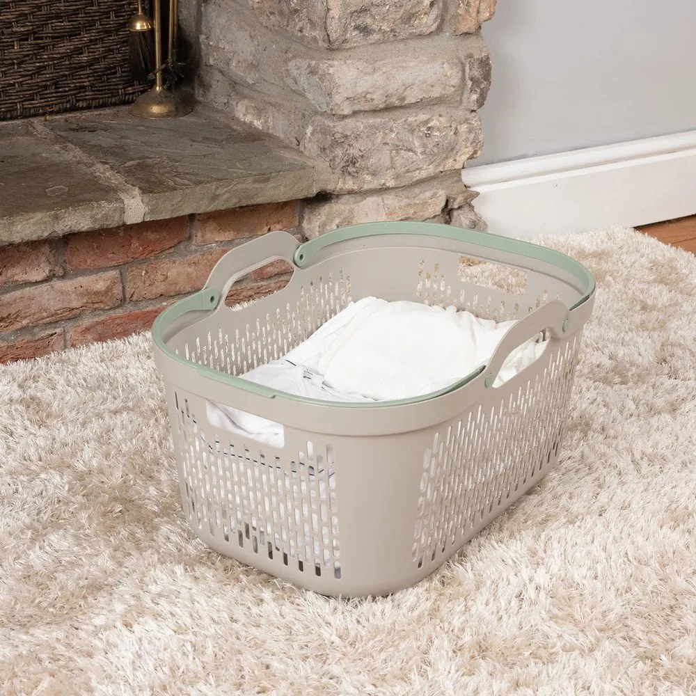 Coș de rufe maro deschis din plastic 45 l – Addis