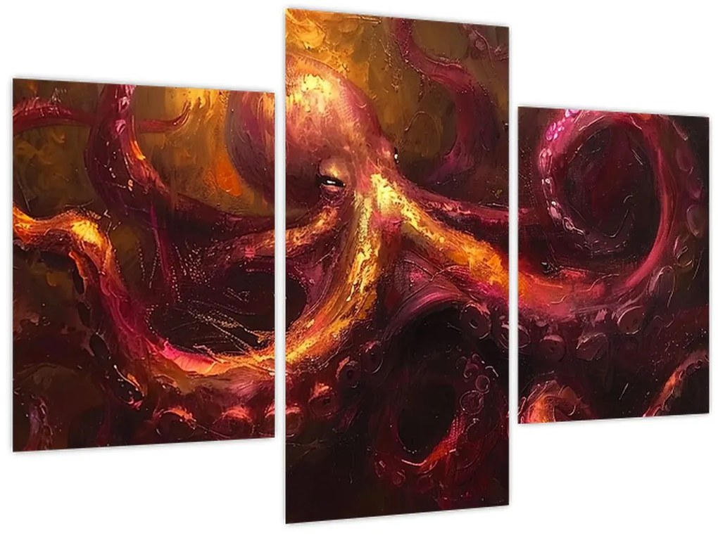 Tablou - Octopus, pictură în ulei (90x60 cm)