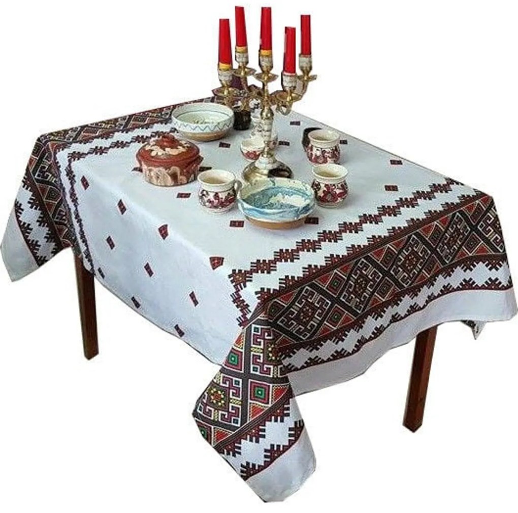 Fata de masa MOTIVE TRADITIONALE I XXL CASA GINO® , bumbac 100%, 150X210, masa 12 persoane