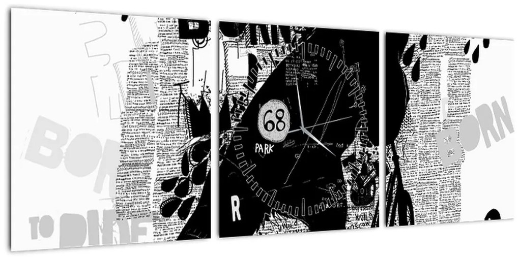 Tablou - Născut să călătorească (cu ceas) (90x30 cm)