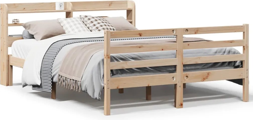 vidaXL Cadru de pat cu tăblie, 140x200 cm, lemn masiv de pin