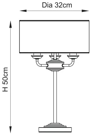 Lampă de masă Endon 110721 HIGHCLERE 3xE14/18W/230V bej/alamă