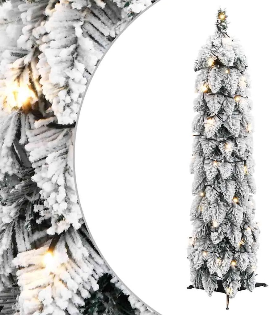 vidaXL Brad de Crăciun artificial pre-iluminat 30 LED-uri/zăpadă 60 cm