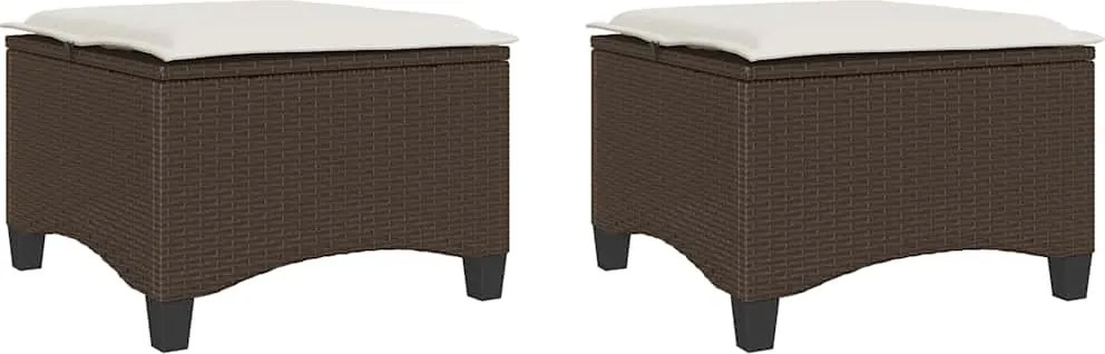 vidaXL Scaune de grădină cu perne 2 buc Maro 55x55x36 cm Poly Ratan