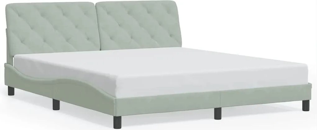 vidaXL Cadru de pat fără saltea, gri deschis, 180x200 cm, catifea