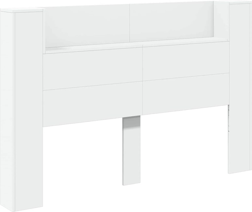 vidaXL Cadran cu LED cu raft Alb 160 x 16,5 x 103,5 cm Lemn compozit