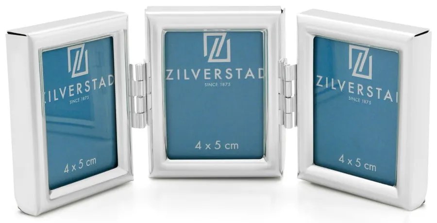 Ramă foto argintie de sine stătătoare din metal 13x5 cm Mini – Zilverstad