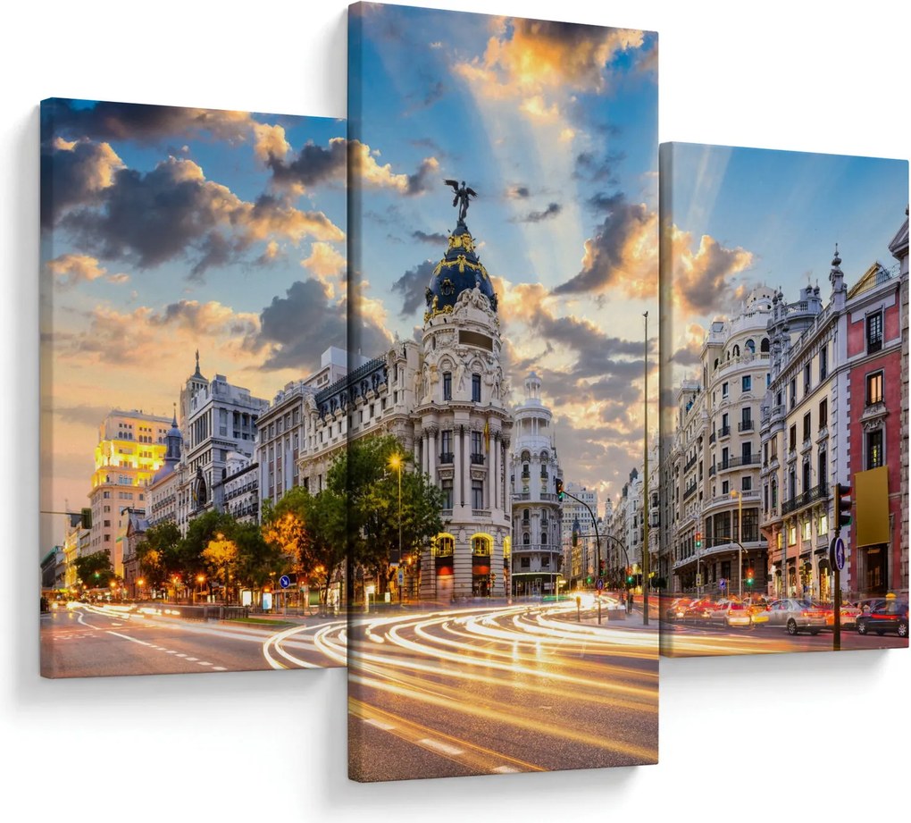 Tablou - Calle Gran Vía, Madrid, Spania (90x60 cm)