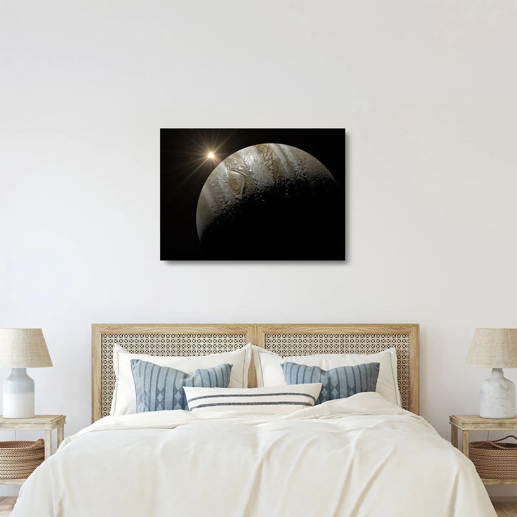 Tablou pe sticlă cu planetă în cosmos (70x50 cm)