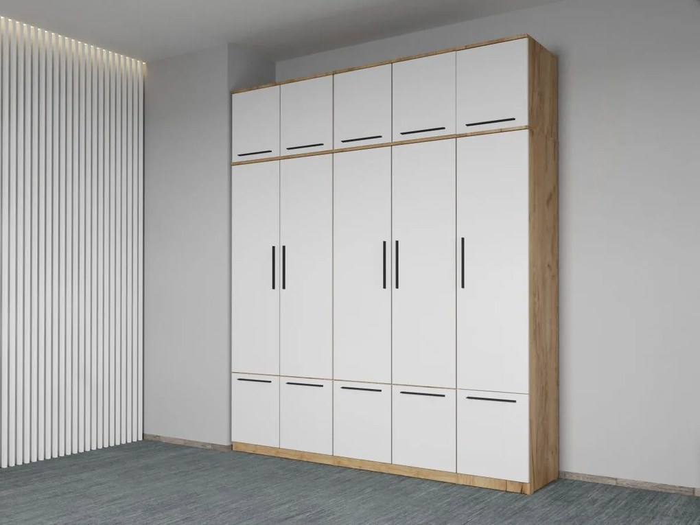 Set mobila dormitor complet Alb/Stejar Levi C25