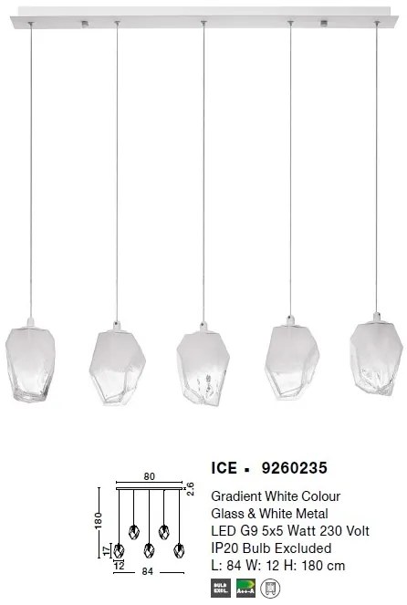Lustra suspendata design modern decorativ ICE 5L NVL-9260235