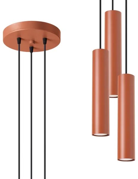 Lustră pe cablu Sollux SL.1492 LAGOS 3xGU10/10W/230V roșu