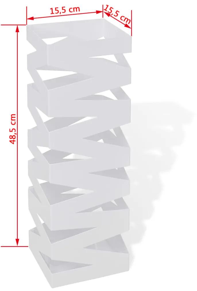 Suport pentru umbrele, patrat, depozitare bastoane, alb, 48,5 cm, otel Model 9, 1, Alb, Model 9