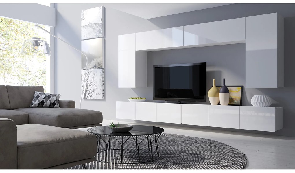 Mobilier living Calabria C13 (Alb) (fără iluminat). 1051642