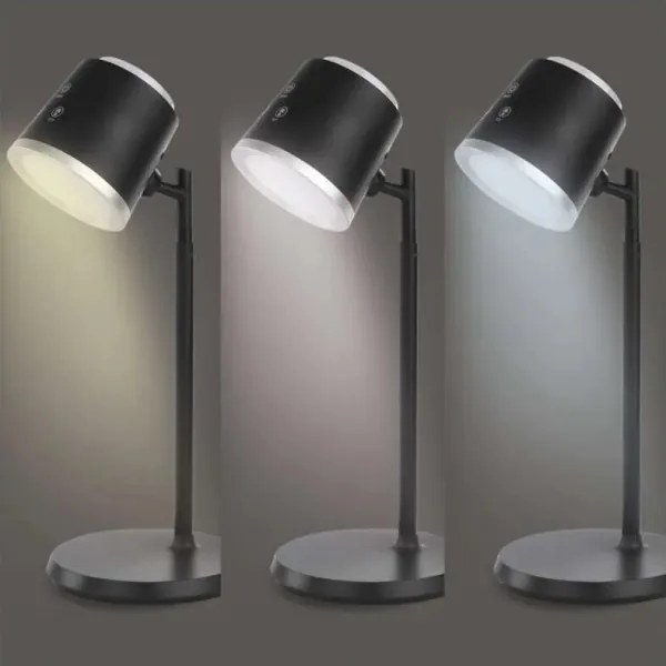Lampă LED reîncărcabilă dimabilă de masă 4 în 1 LED/6W/3,7V 3000K/4000K/6500K negru