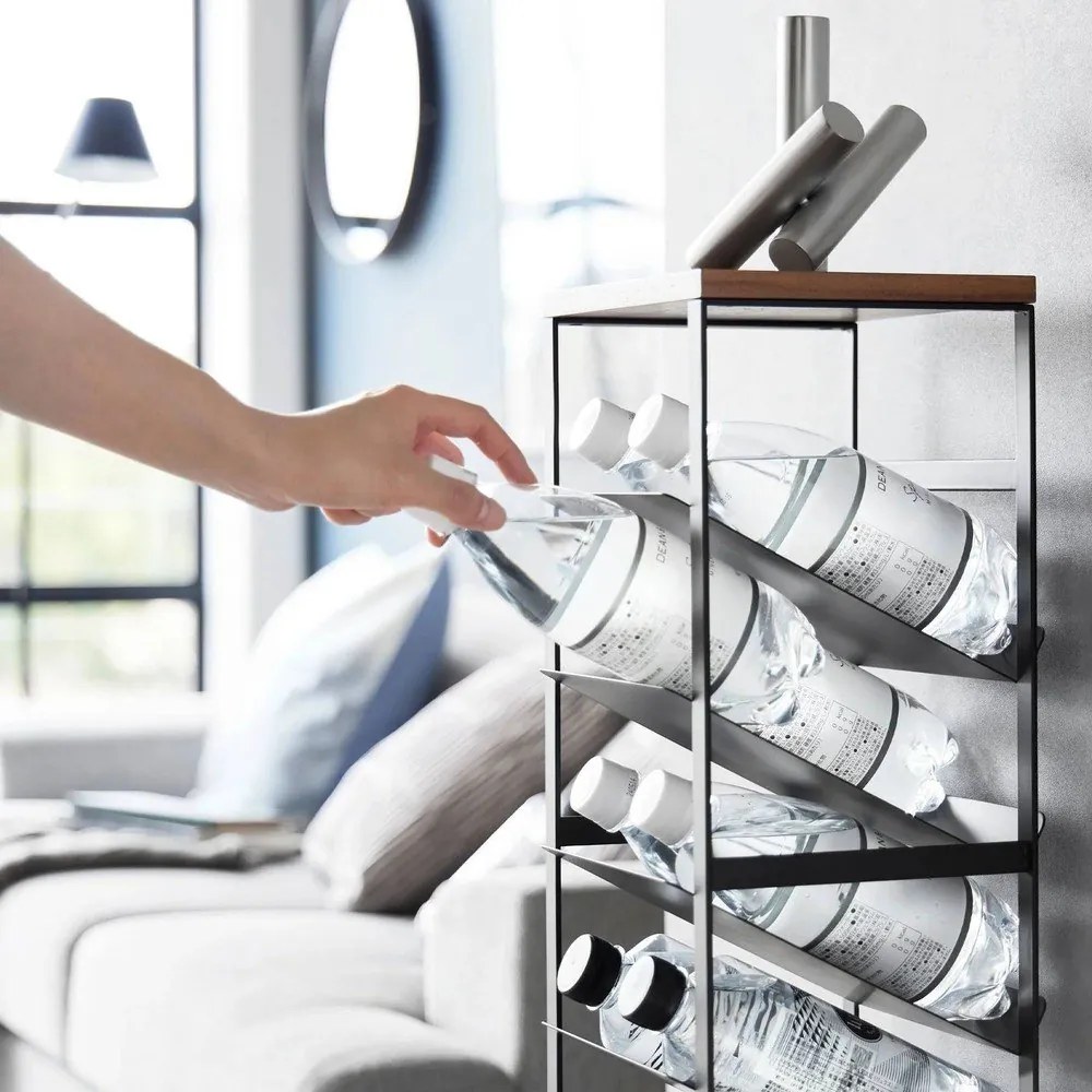 Raft pentru sticle de vin negru din metal număr de sticle 16 20x88,5x19 cm Tower – YAMAZAKI