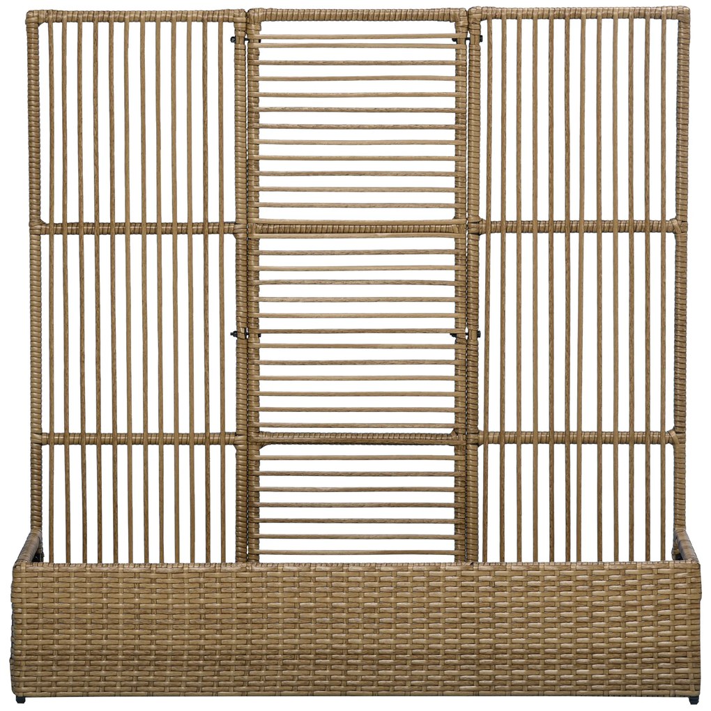 Outsunny Suport pentru plante cu treiis, coș rectangular inferior din rășină împletită și oțel dim. 103L x 29l x 103Î cm | Aosom Romania