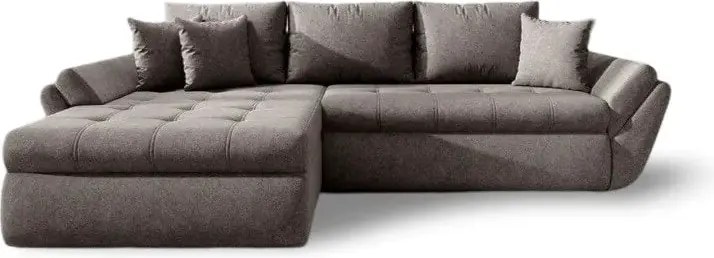 Colțar extensibil dumonde cu ladă de depozitare si sezut confortabil din spuma high-density, Loana Enjoy Kaki II 270x185 cm