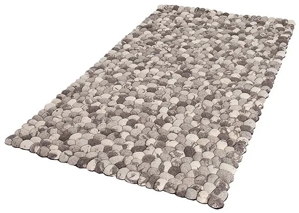 Covor din lana tesut manual ORGANIC LIVING 200x120 cm cu aspect de piatra, gri