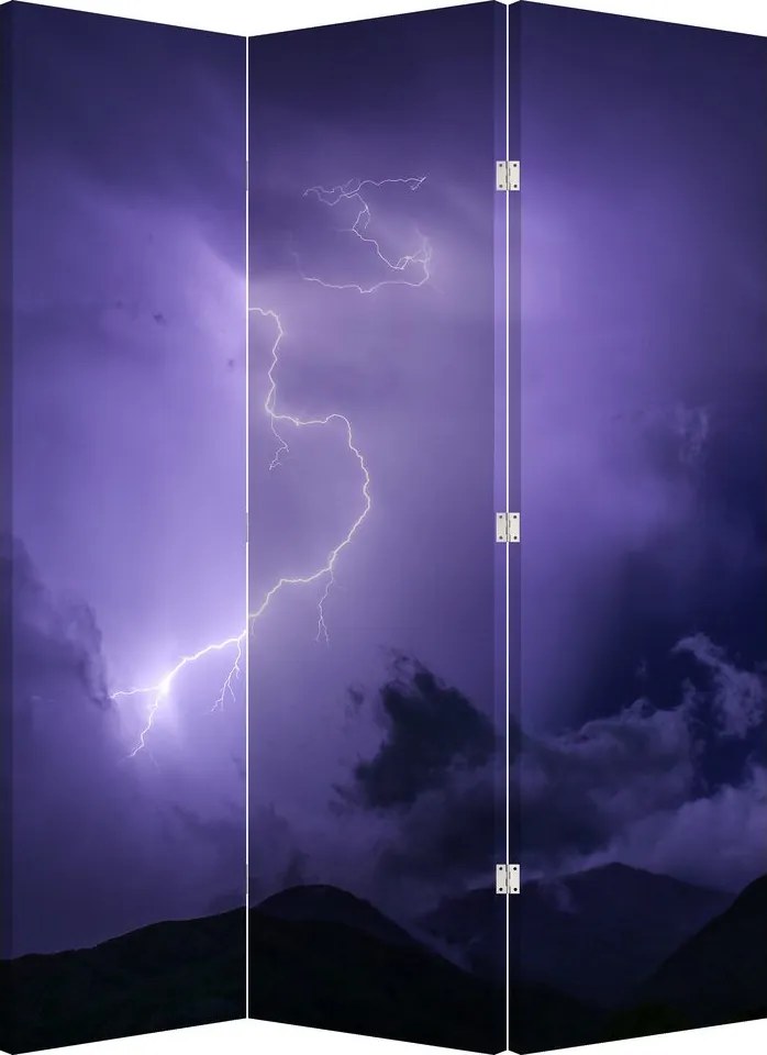 Paravan - Cerul violet - fulger (126x170 cm)