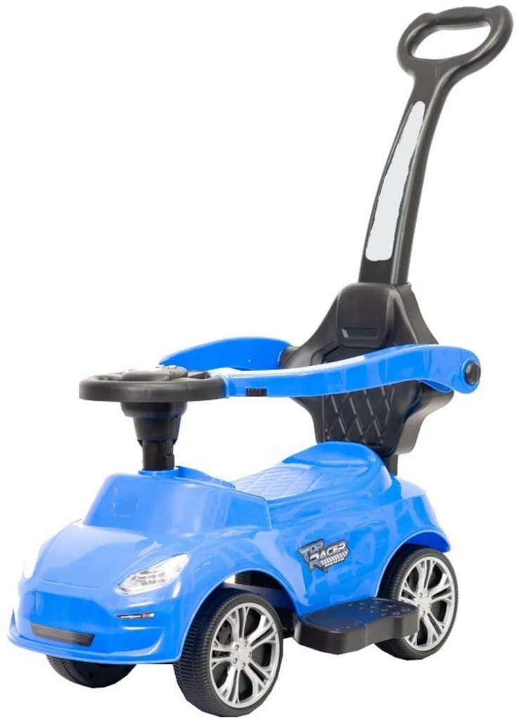 Masinuta copii si bebe NOVOKIDS™ Top Racer, Cu melodii si lumini, Maner de impins pentru parinti detasabil, Functie trotineta fara pedale, Pentru