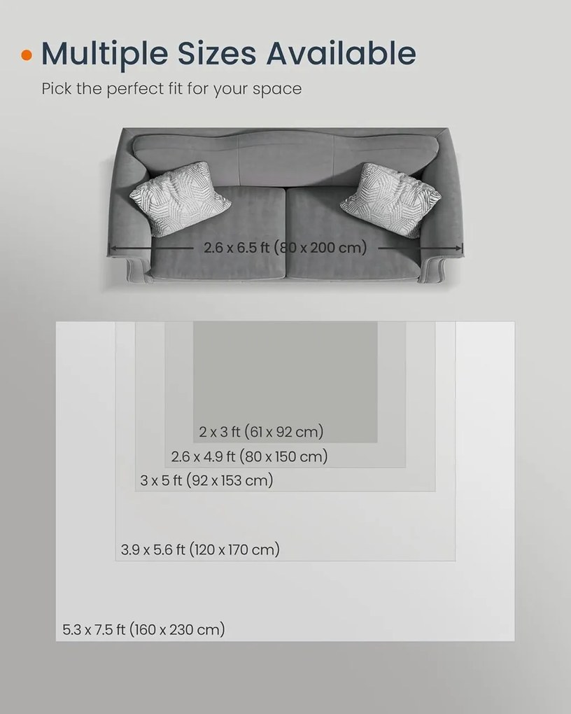 Covor antiderapant Songmics Vintage, 120x170 cm, lavabil la masina, poliester, cappuccino
