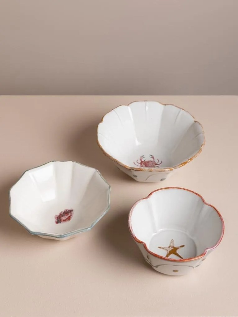 Set 3 boluri din ceramică, "Marine"