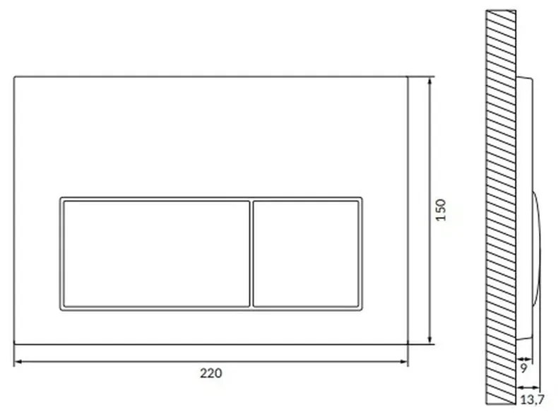 Set vas wc suspendat rimless cu capac soft close Alice, rezervor incastrat si clapeta alba Cersanit Presto II