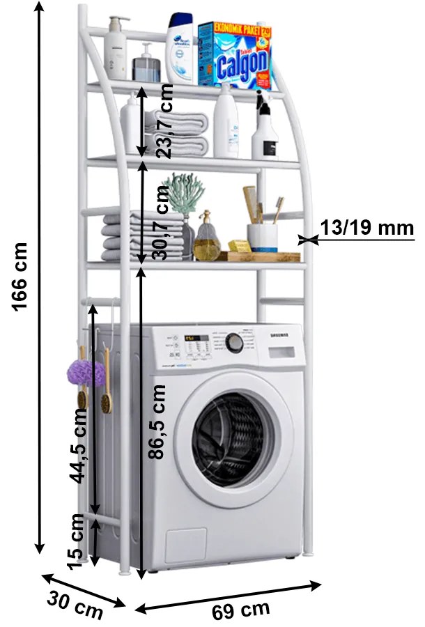 Raft deasupra masinii de spalat, alb, VIMERA
