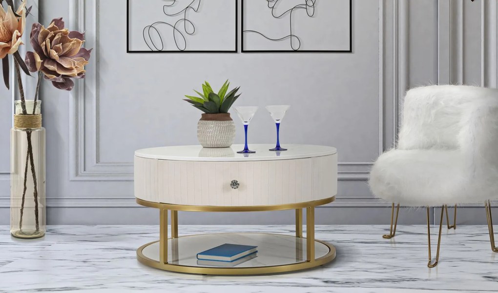 Mauro Ferretti Masuta De Cafea Montpellier, cm Ø 75X36 | Aosom Romania