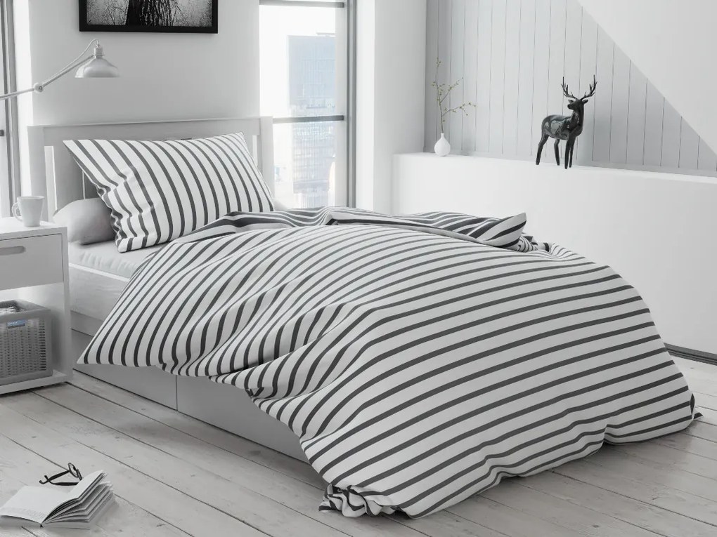 Lenjerie de pat din bumbac Culoare gri, SLIEMA Dimensiune lenjerie de pat: 70 x 90 cm | 140 x 200 cm