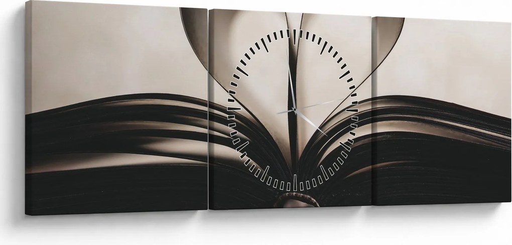 Tablou cu carte (cu ceas) (90x30 cm)