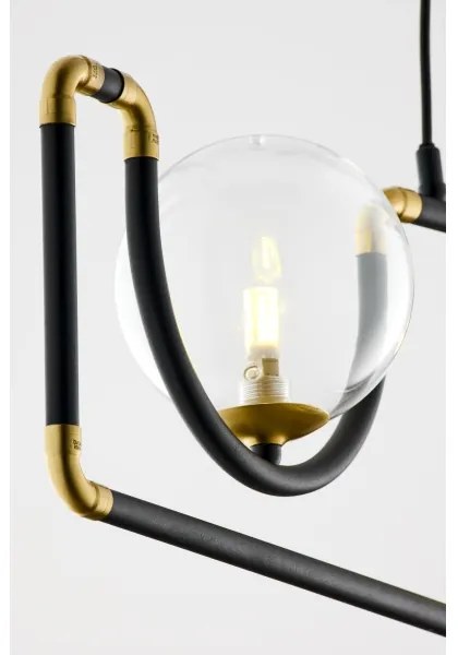 Lustră pe cablu Jupiter 1990 HANZA 3xG9/10W/230V negru/auriu