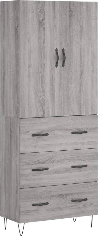 vidaXL Dulap înalt, gri sonoma, 69,5x34x180 cm, lemn compozit