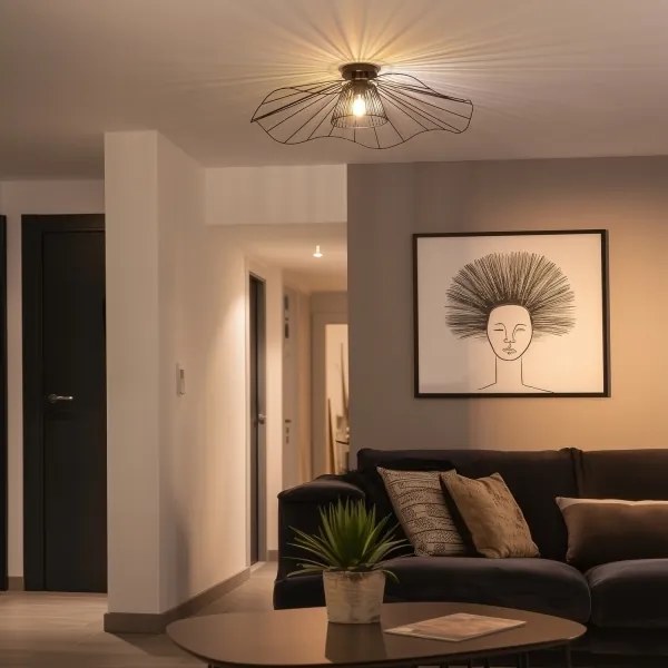 Brilagi - Lustră LED aplicată CERIA WIRE, 1xE27/40W/230V, diametru 80 cm, negru