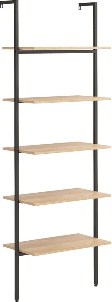 vidaXL Raft înclinat cu 5 niveluri maro deschis / negru 64x35x185 cm