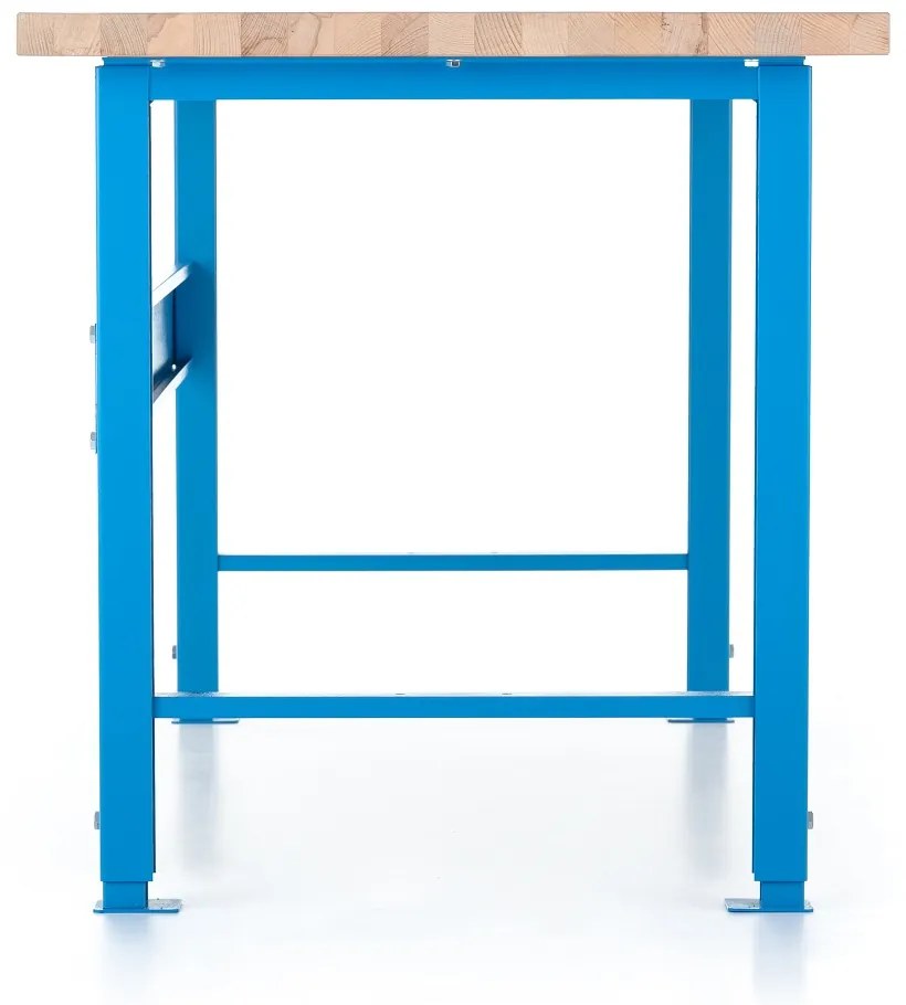 Masa de atelier reglabila in inaltime cu placa frontala 200 x 80 cm, albastru - ral 5012