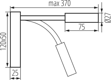 Kanlux 32519 - Lampă flexibilă LED TONIL, 3,3 W, 230 V, negru/auriu