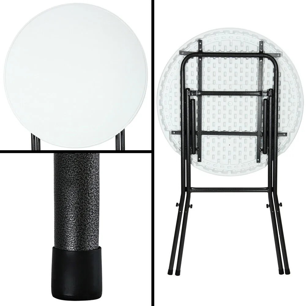 Masă de petrecere din plastic LYDA, Ø72x110cm, alb Casaria