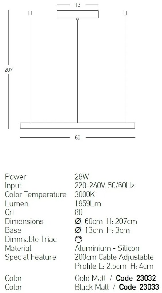 Lustra LED dimabila design modern Cirrcle D-60cm negru