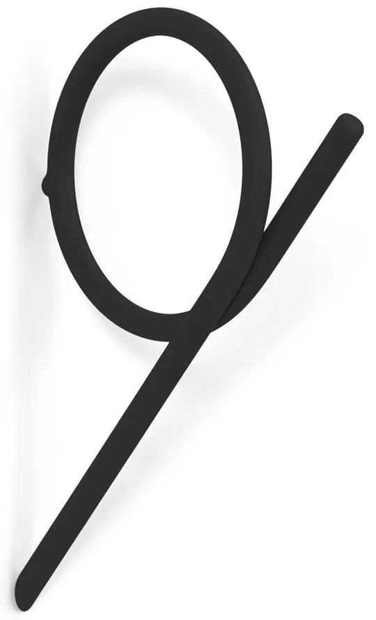 Cârlig negru de montat pe perete din oțel Tuba M – Spinder Design