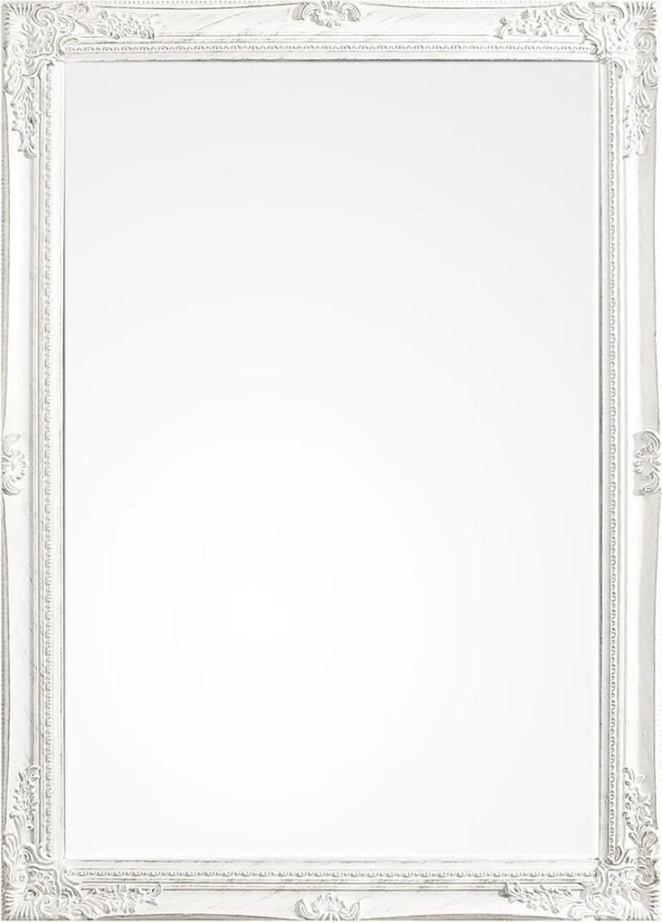 Oglinda decorativa perete cu rama polirasina alb patinat Miro 72 cm x 102 h