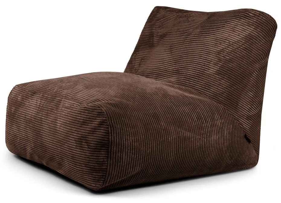 Fotoliu bean bag maro închis cu tapițerie din catifea reiată Tube 100 – SLOWDOWN