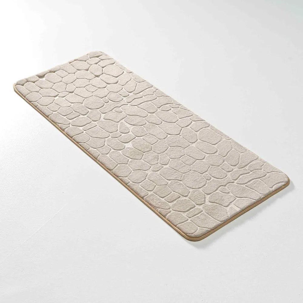 Covoraș de baie bej din material textil 50x120 cm Ricochet – douceur d'intérieur