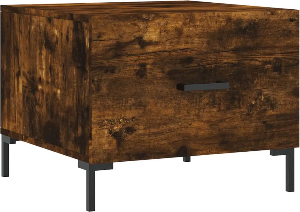 vidaXL Măsuță de cafea, stejar fumuriu, 50x50x40 cm, lemn prelucrat