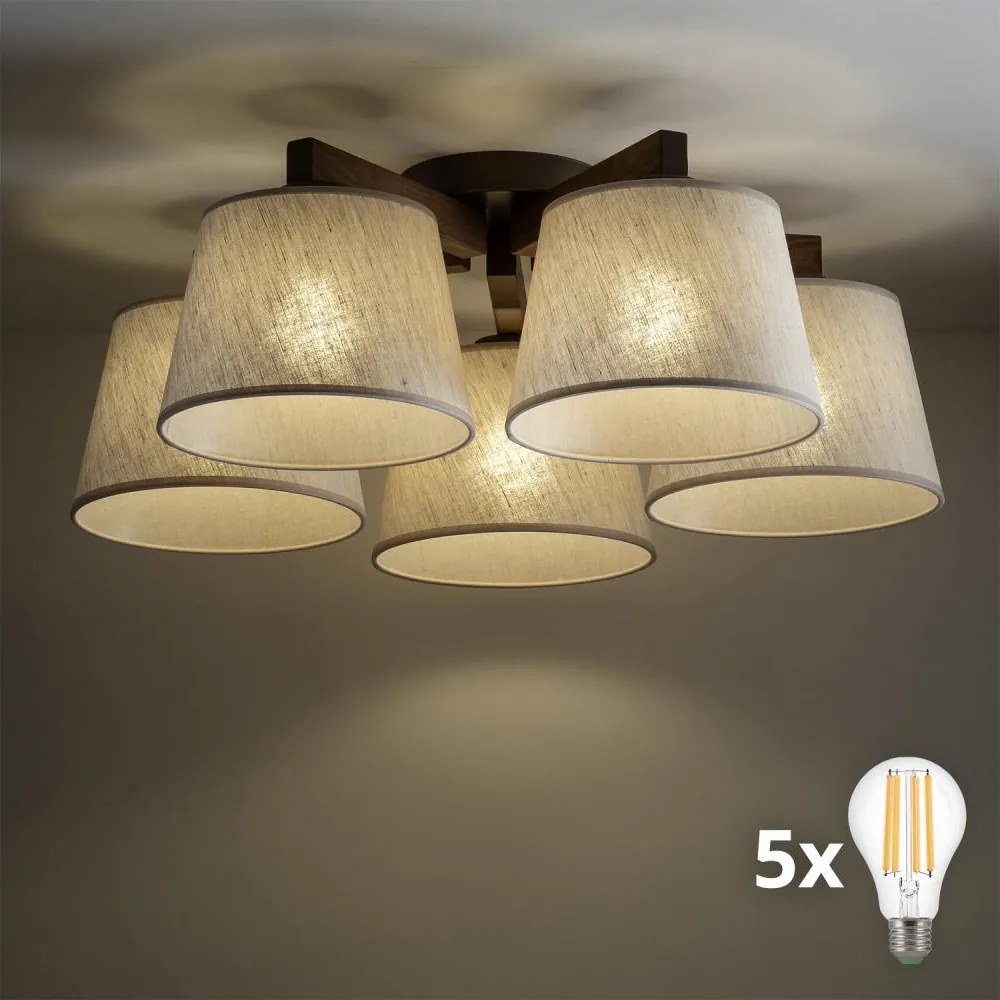 BRILAGI - lustru LED aplicat LATTE 5xE27/15W/230V pin/crem