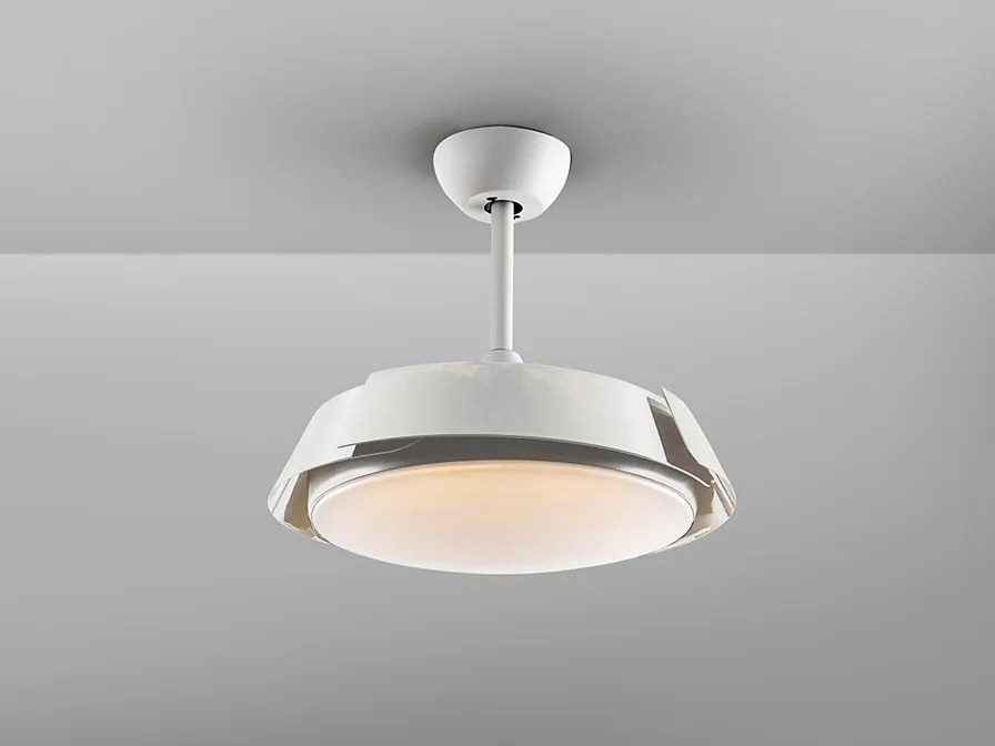 Lustra LED cu Ventilator si telecomanda, lame retractabile Enzo alb