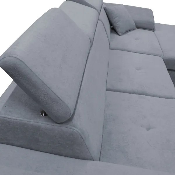 Colțar extensibil CASTELO cu spațiu de depozitare, în L, varianta dreaptă, gri închis