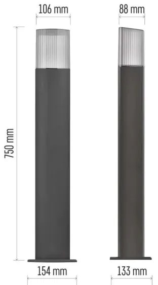 Lampă de exterior LANA 1xE27/25W/230V IP54 75 cm