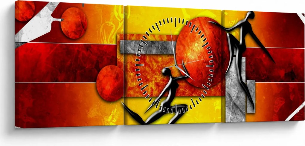 Tablou - Pictura omenirii (cu ceas) (90x30 cm)